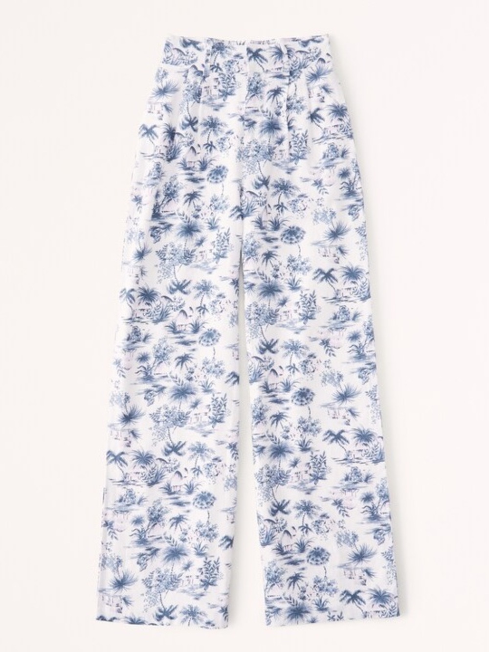 Abercrombie & Fitch Tailored Linen-Blend Wide Leg Pants